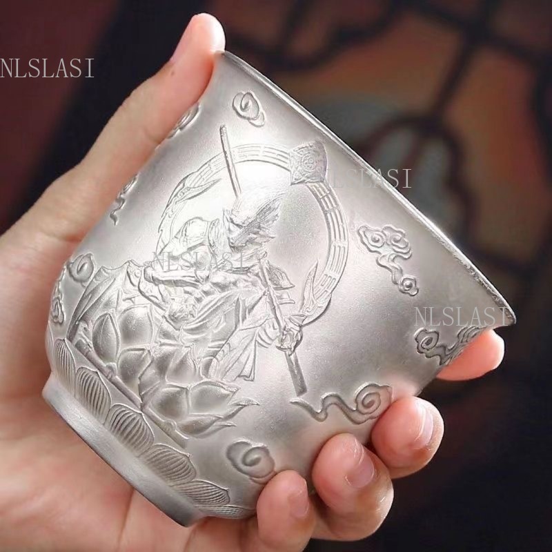 Handmade Ceramic Mug - Серебряная керамическая чашка для чая Кунг-фу