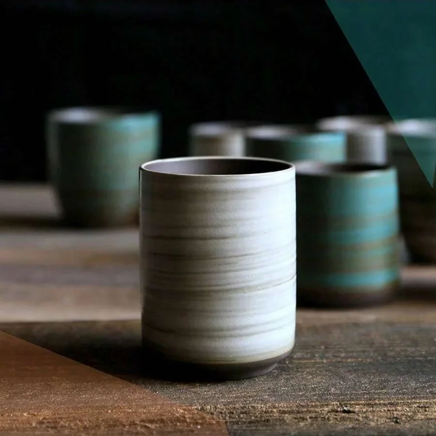 Handmade Ceramic Mug - Керамическая кружка с кракле и глазурью,