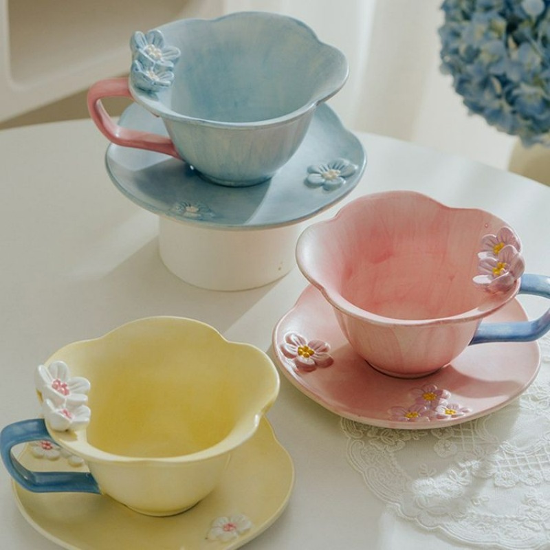 Набор кофейных чашек с блюдцам – обзор и цена Handmade Ceramic Mug