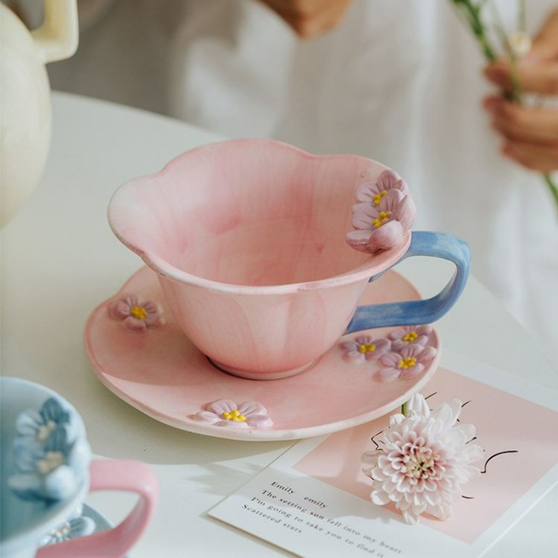 Набор кофейных чашек с блюдцам – обзор и цена Handmade Ceramic Mug