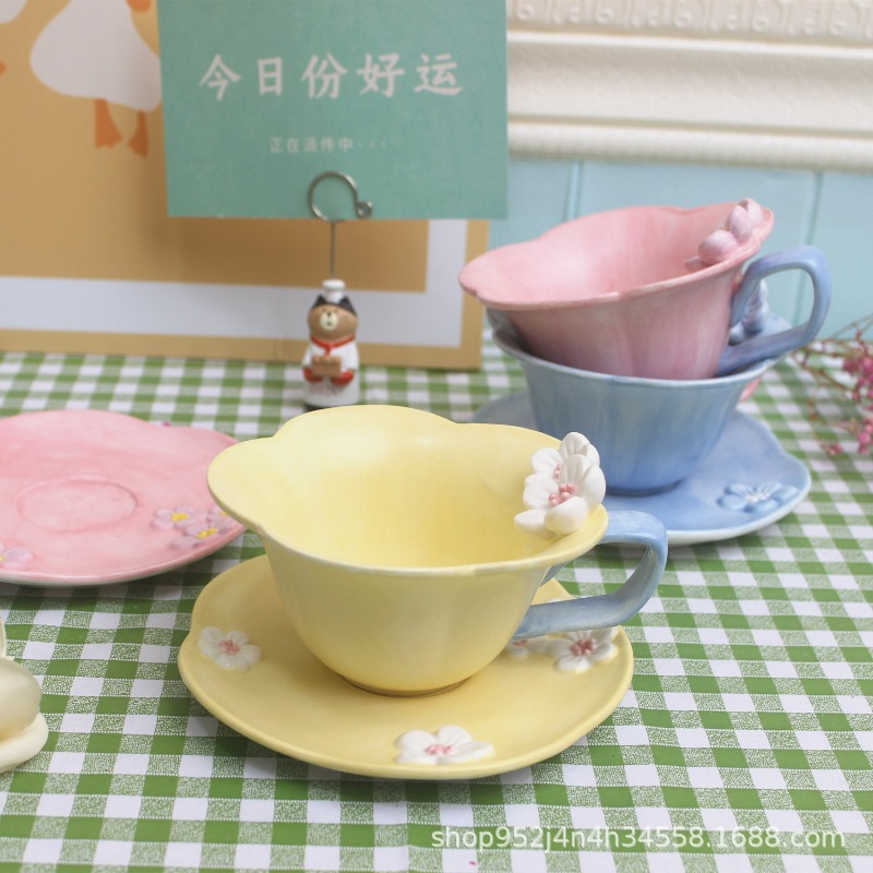 Набор кофейных чашек с блюдцам – обзор и цена Handmade Ceramic Mug